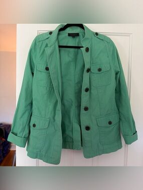 Talbots Mint Green Button-Up Shirt Jacket